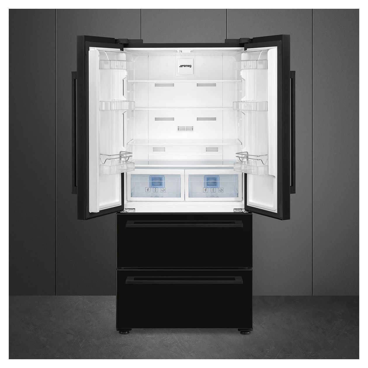FQ55FNDE 387 l / 152 l Kühl-Gefrierkombi freistehend NoFrost 302 kWh Jahr  (Schwarz) 