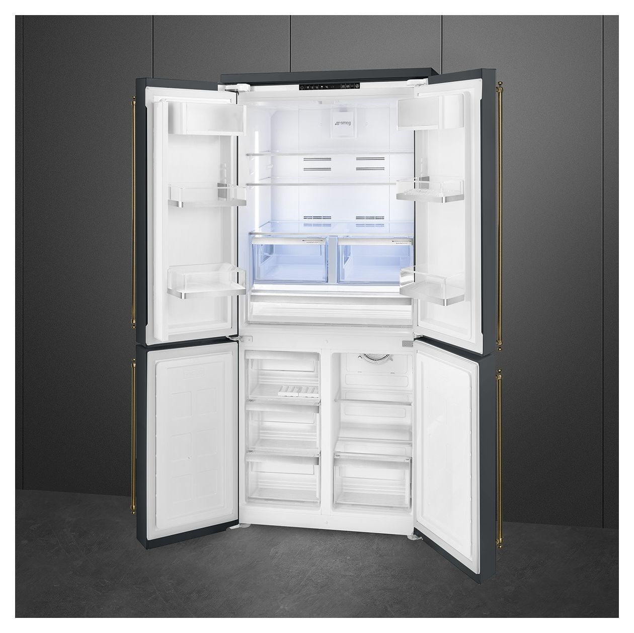 FQ60CAO6 Side-by-Side Kühl-/ Gefrierkombination 376 l / 196 l 338 kWh NoFrost 1870 mm x 915 mm  (Anthrazit) 