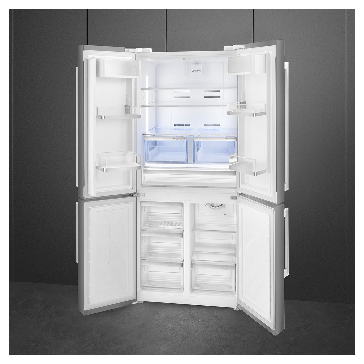 FQ60XDE Side-by-Side Kühl-/ Gefrierkombination French Door 376 l / 196 l 338 kWh NoFrost 1820 mm x 908 mm  (Edelstahl) 