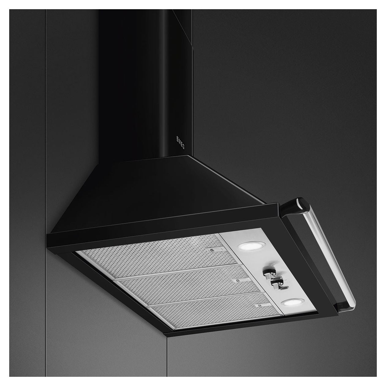 KT90BLE Abluft/Umluft Dunstabzugshaube/Esse Wand 90 cm (Schwarz) 