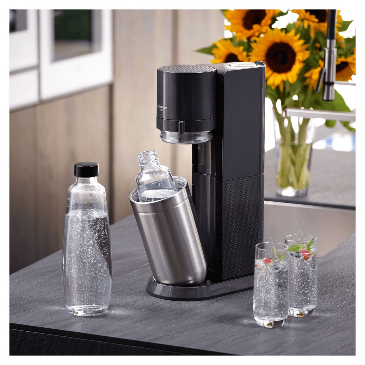 Duo Wassersprudler  (Schwarz, Edelstahl) 