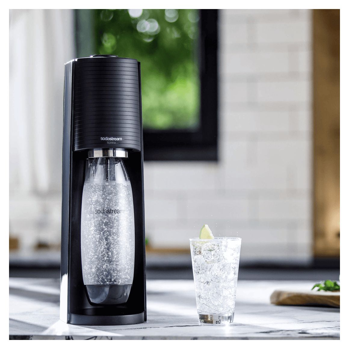 Terra Vorteilspack inkl. 3 Kunststoffflaschen Wassersprudler  (Schwarz) 