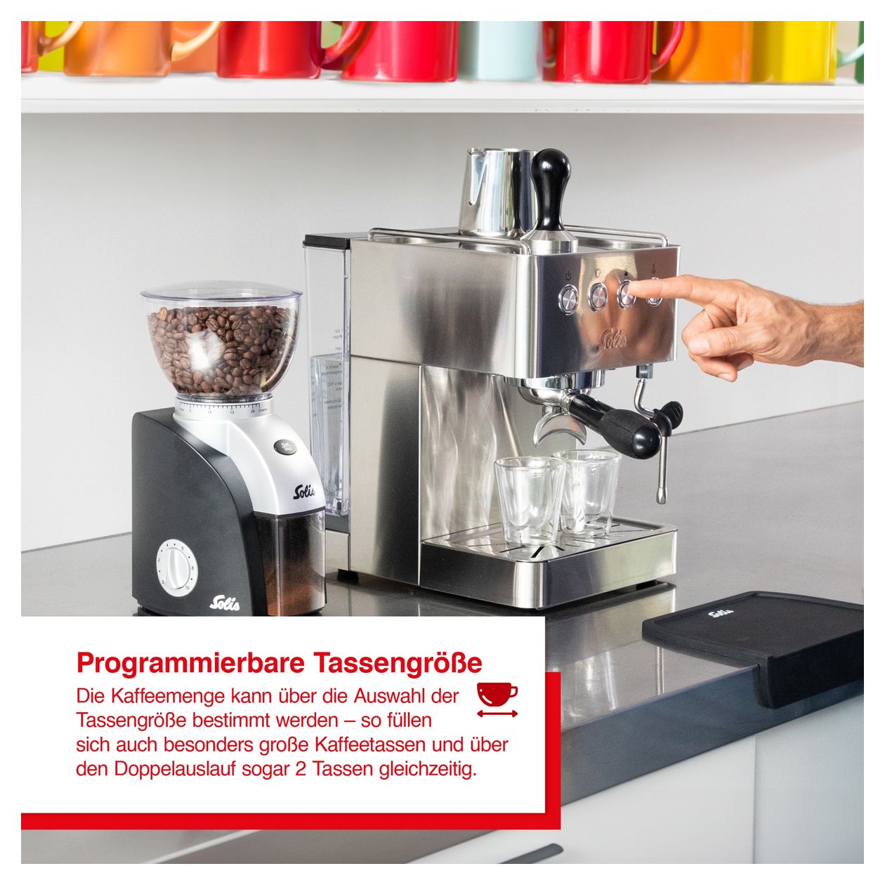 1014 Barista Gran Gusto Siebträger Kaffeemaschine 15 bar 1450 W  (Silber) 