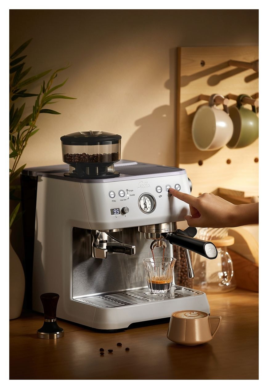 1019 Perfetta Grind & Infuse Siebträger Kaffeemaschine 1645 W  (Weiß) 