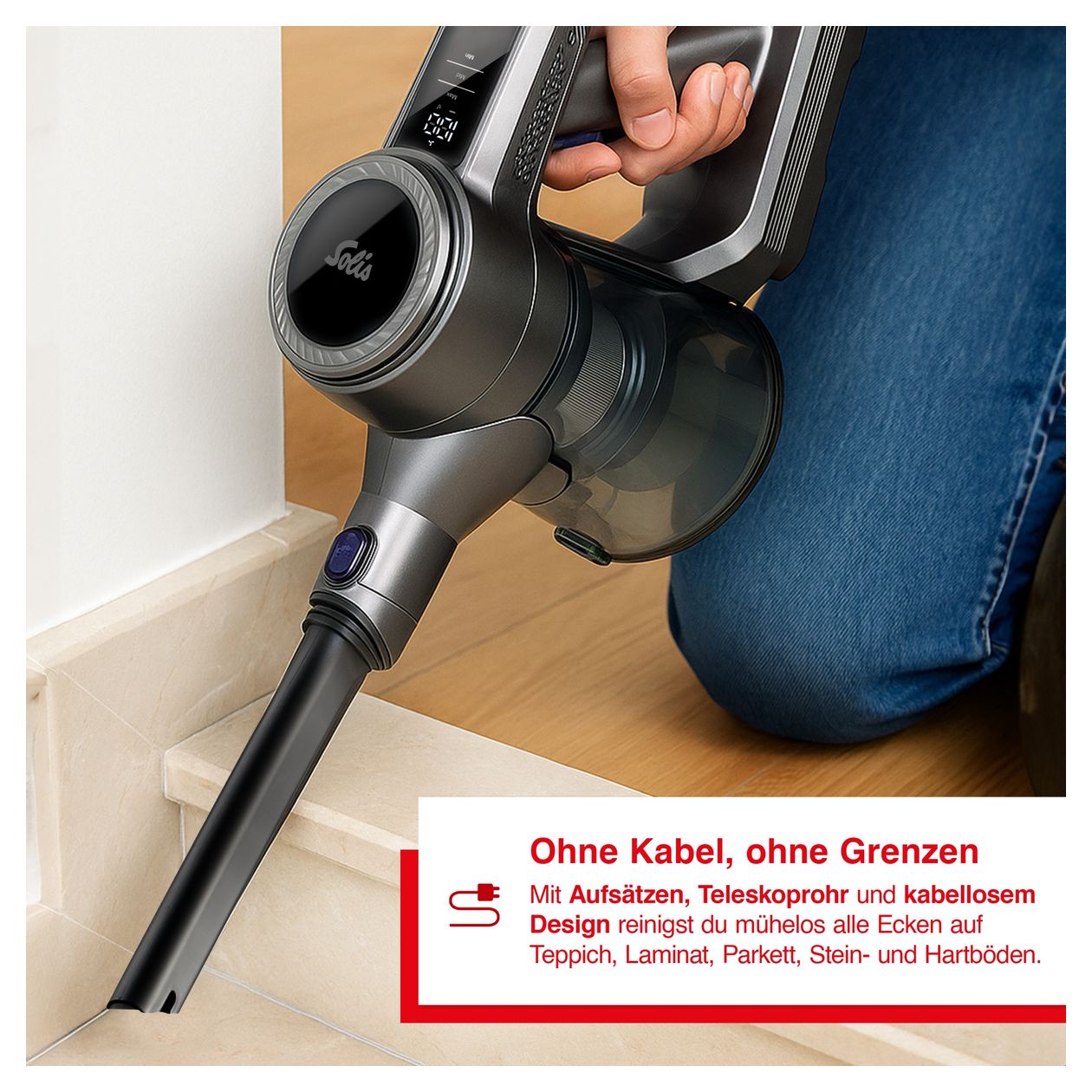 6000 Flexi Vac Cleaner Handstaubsauger Beutellos bis 45 min Laufzeit 25,9 V HEPA  (Schwarz) 