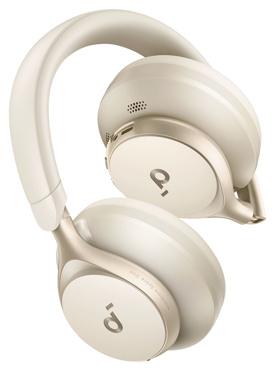 Space One Ohraufliegender Bluetooth Kopfhörer kabelgebunden&kabellos  (Cremefarben) 