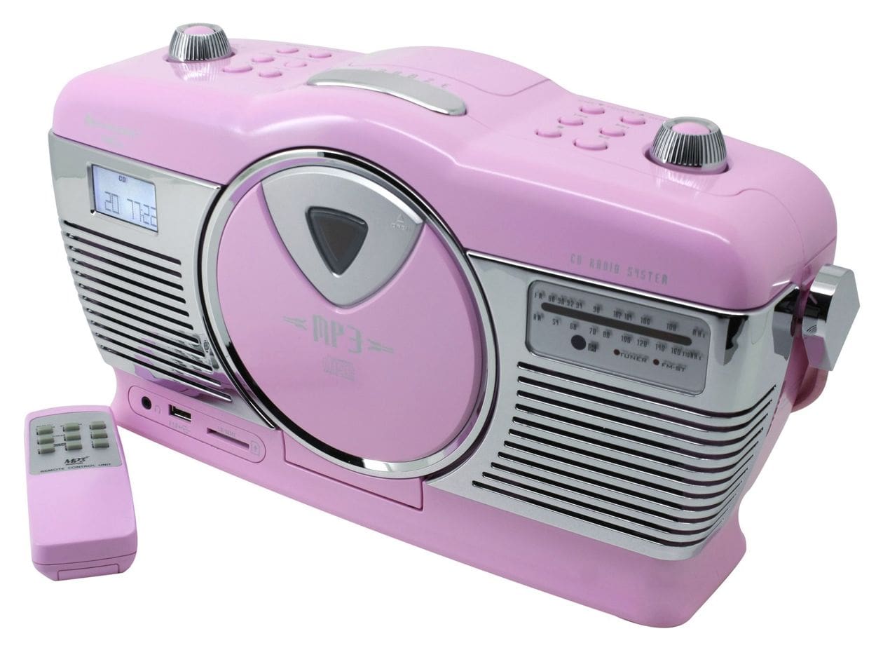 RCD1350PI CD Payer FM Radio  (Pink, Silber) 
