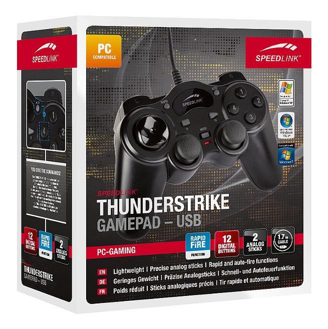 SL-6515-BK Thunderstrike Analog / Digital Gamepad für PC  (Schwarz) 