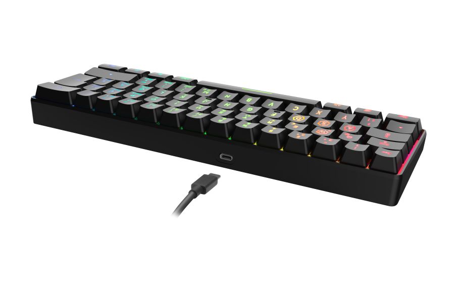 SL-670014 RGB-LED Gaming Tastatur RF kabellos + USB  (Schwarz) 