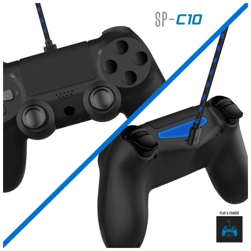 SP-C10 Gaming Controllerkabel PlayStation 4 (Schwarz) 