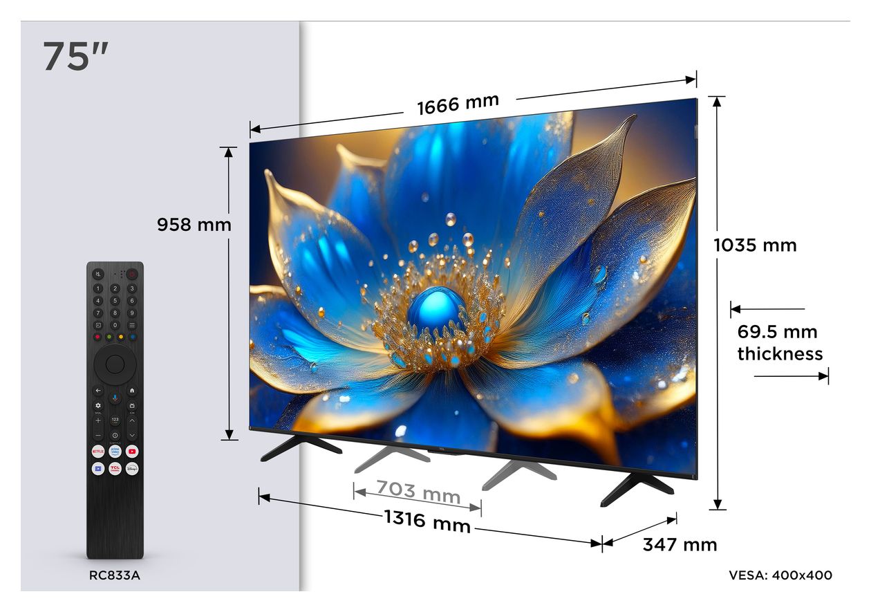 75QLED780K QLED 190,5 cm (75 Zoll) Fernseher 4K Ultra HD VESA 400 x 400 mm 