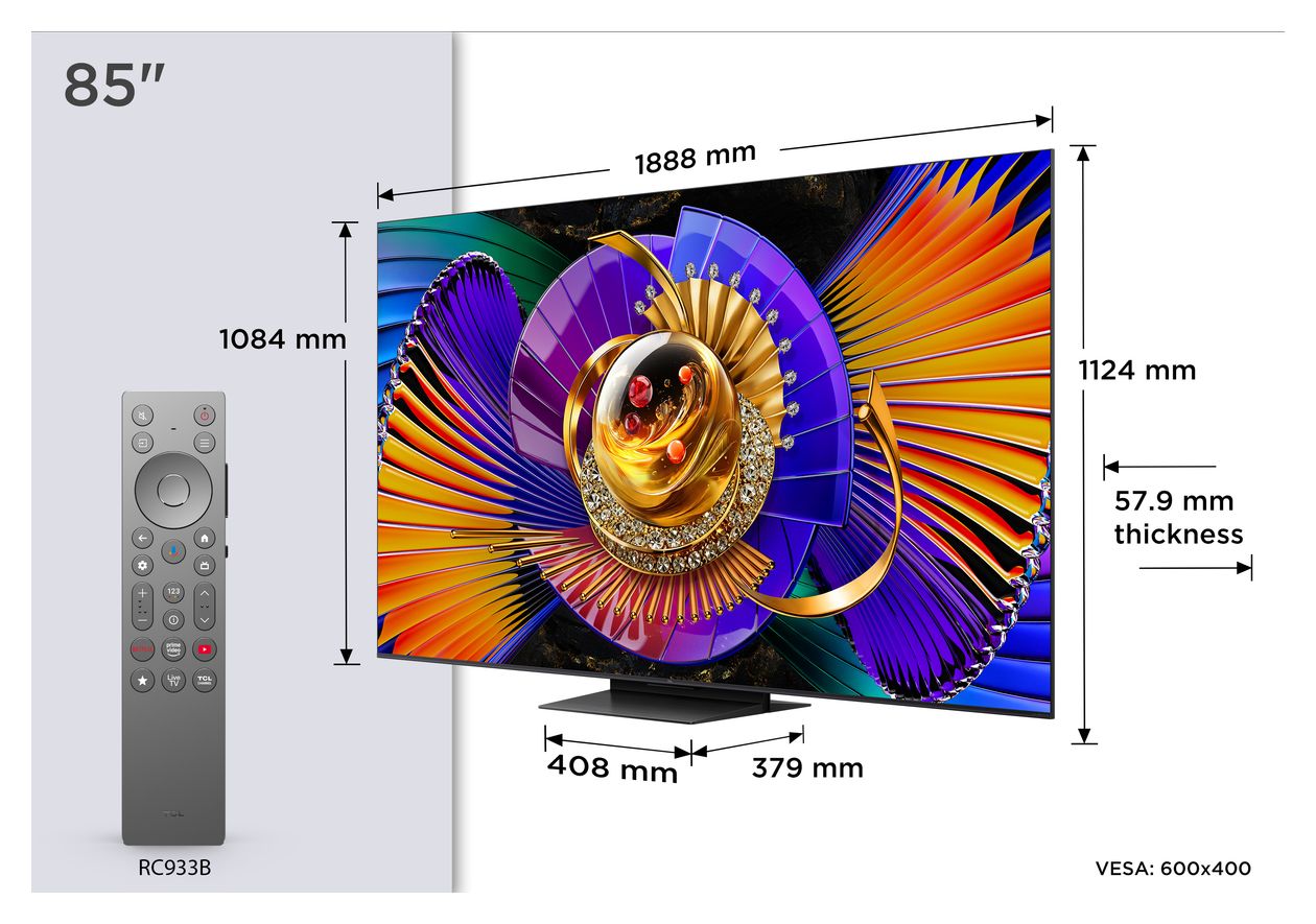 85MQLED85L SQD-Mini LED 2,16 m (85 Zoll) Fernseher 4K Ultra HD VESA 600 x 400 mm 