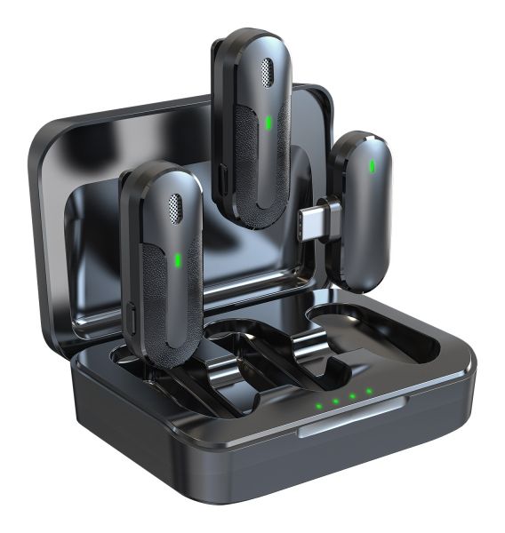 TX-301 Dual Wireless Mini Mikrofon Set  (Schwarz) 