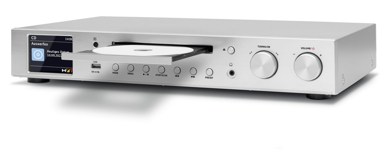 DigitRadio 143 CD (V3) Home-Audio-Minisystem DAB+, FM Bluetooth  (Silber) 