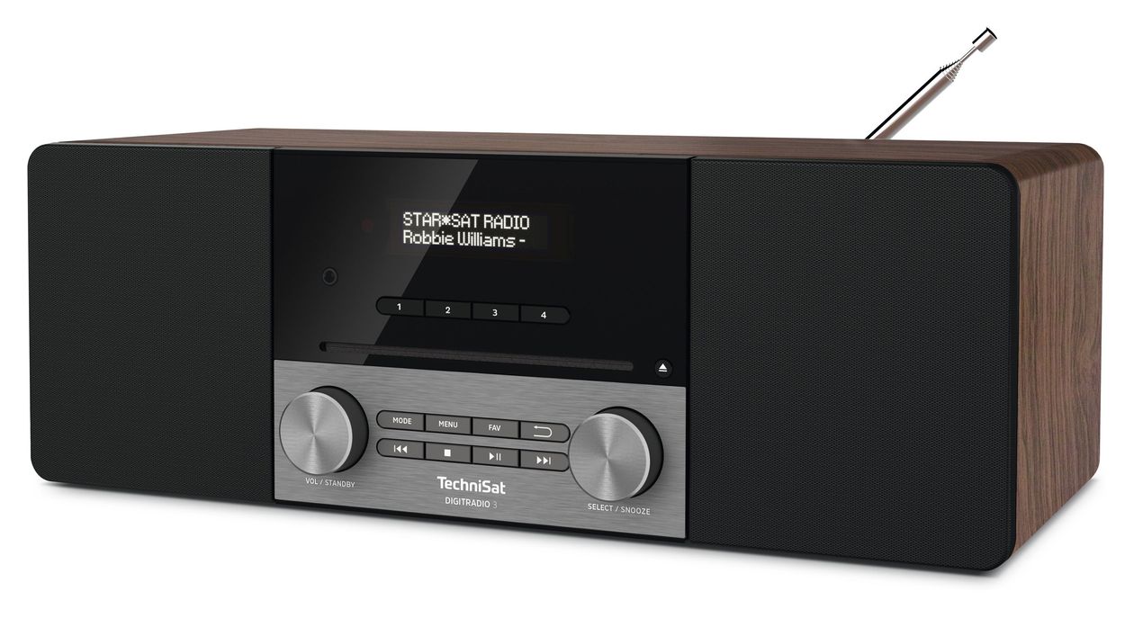 DigitRadio 3 Bluetooth DAB+, FM Radio Tragbar (Schwarz, Silber, Walnuss) 