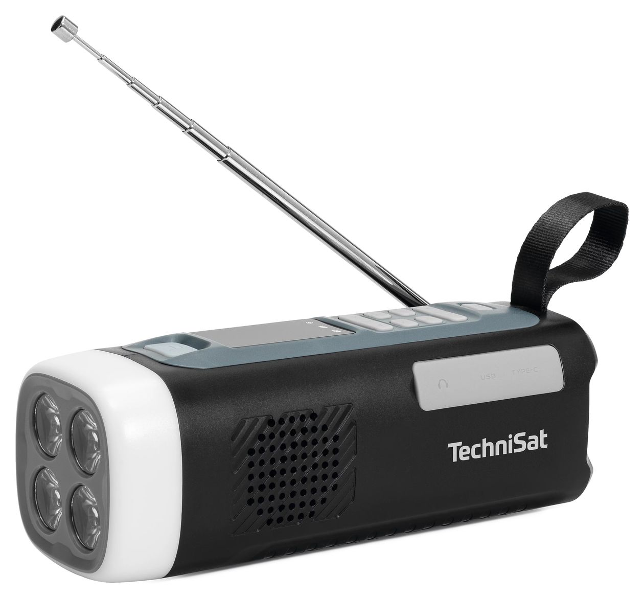 Viola Kurbelradio – Notfallradio mit Solar und Kurbel Bluetooth FM Radio Tragbar  (Schwarz) 