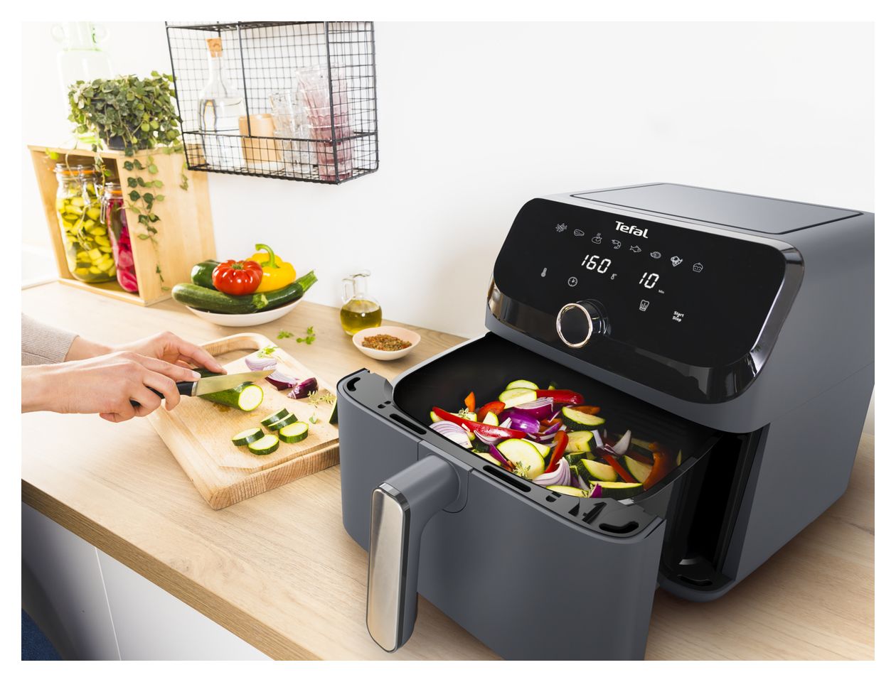 EY855BE0 Easy Fry Mega Heißluftfritteuse 7,5 l 2020 W  (Grau) 