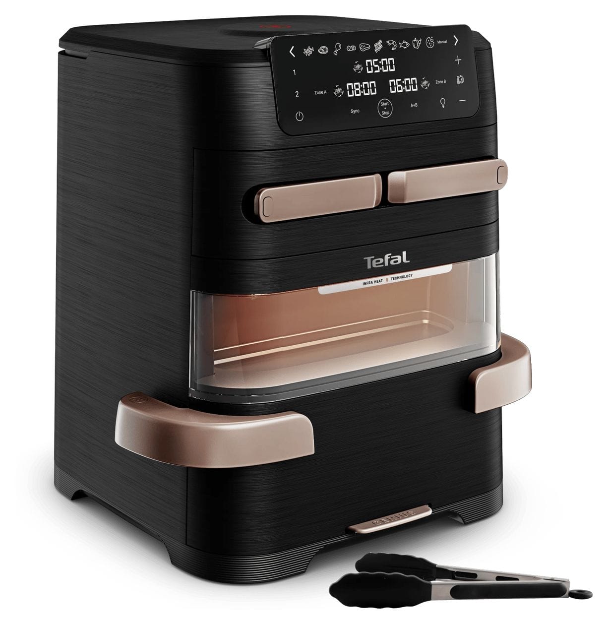EY968F Infra Heat Ever Fry Trio Heißluftfritteuse 12 l 2850 W  (Schwarz) 