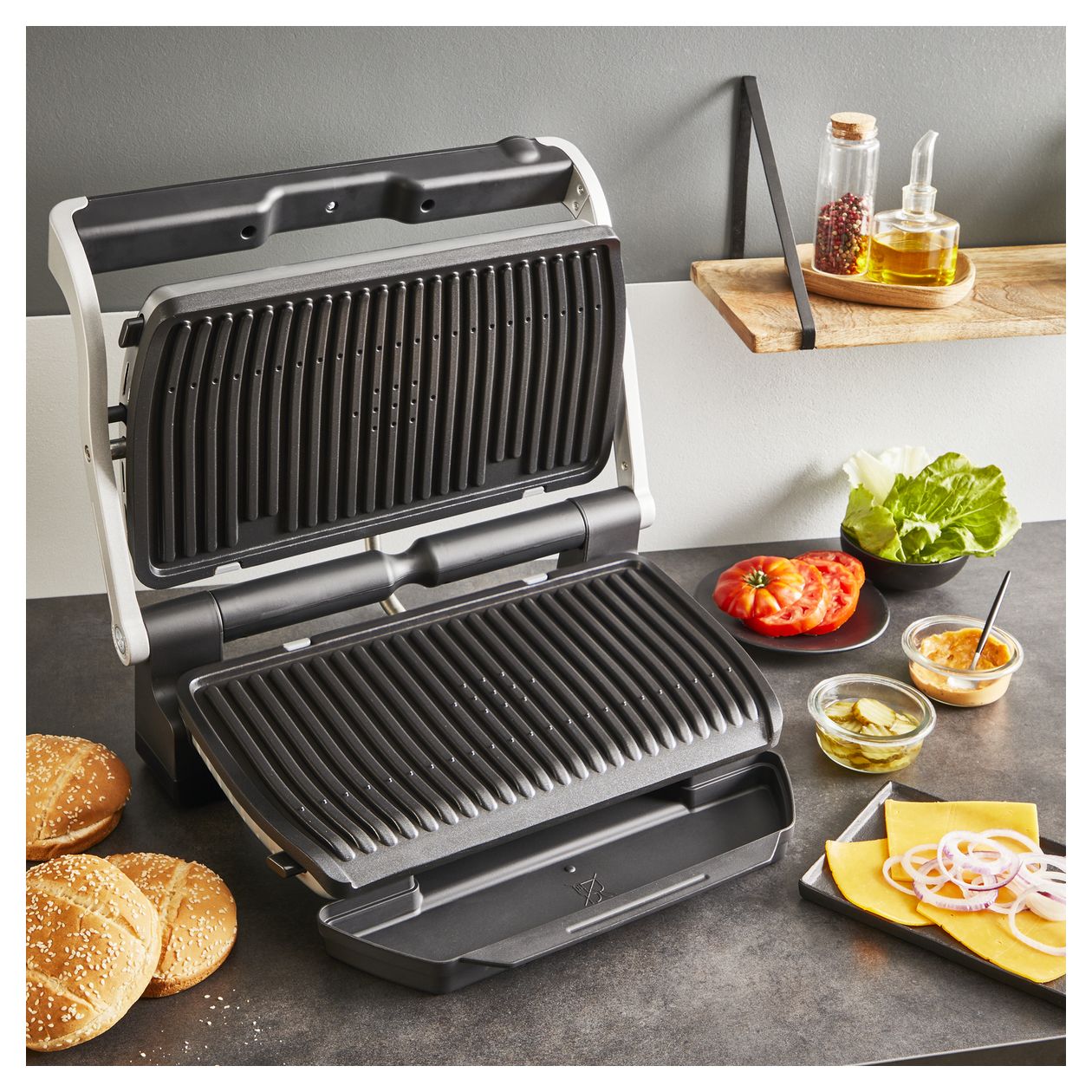 GC727D Optigrill+ XL 1 Zone(n) 2000 W mit 400 x 200 mm Fläche  (Schwarz, Edelstahl) 