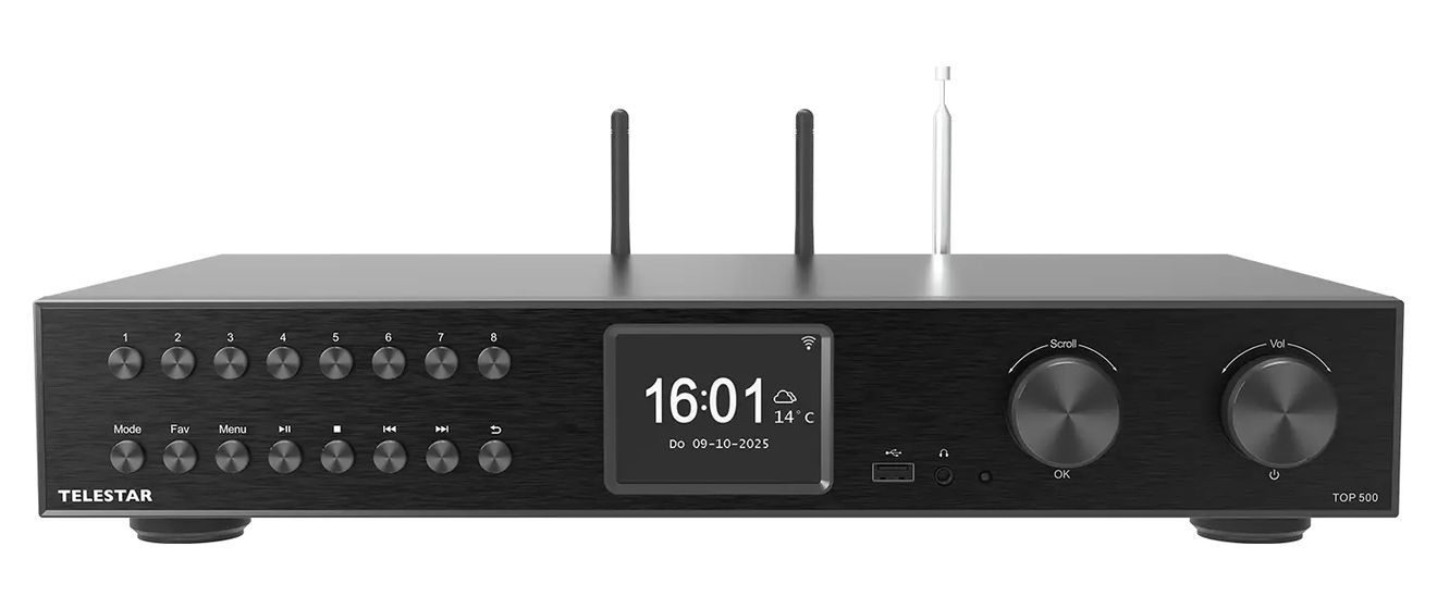 Top 500 DAB+/UKW Internetradio Bluetooth (Schwarz) 