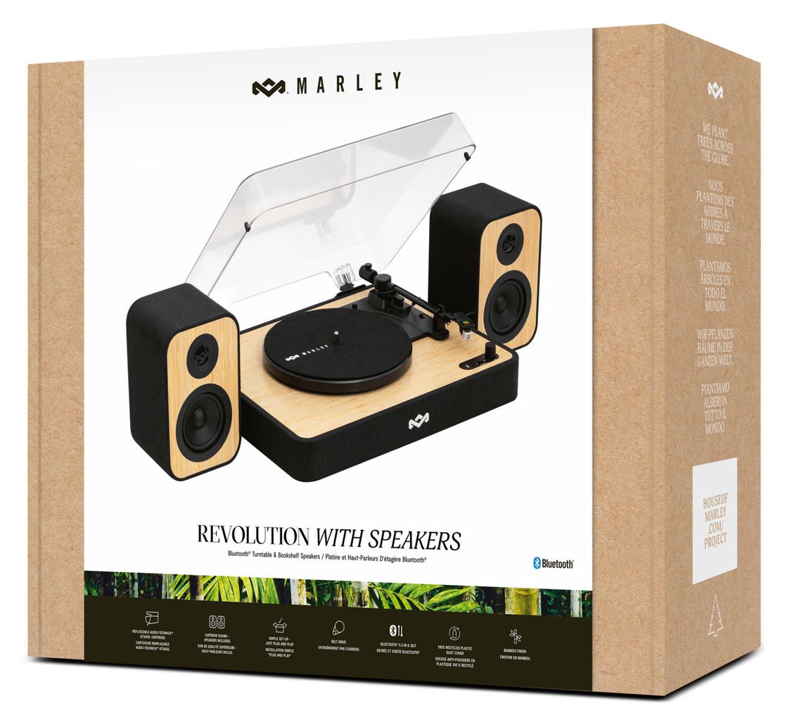 Revolution Audio-Plattenspieler mit Riemenantrieb  (Schwarz, Holz) 