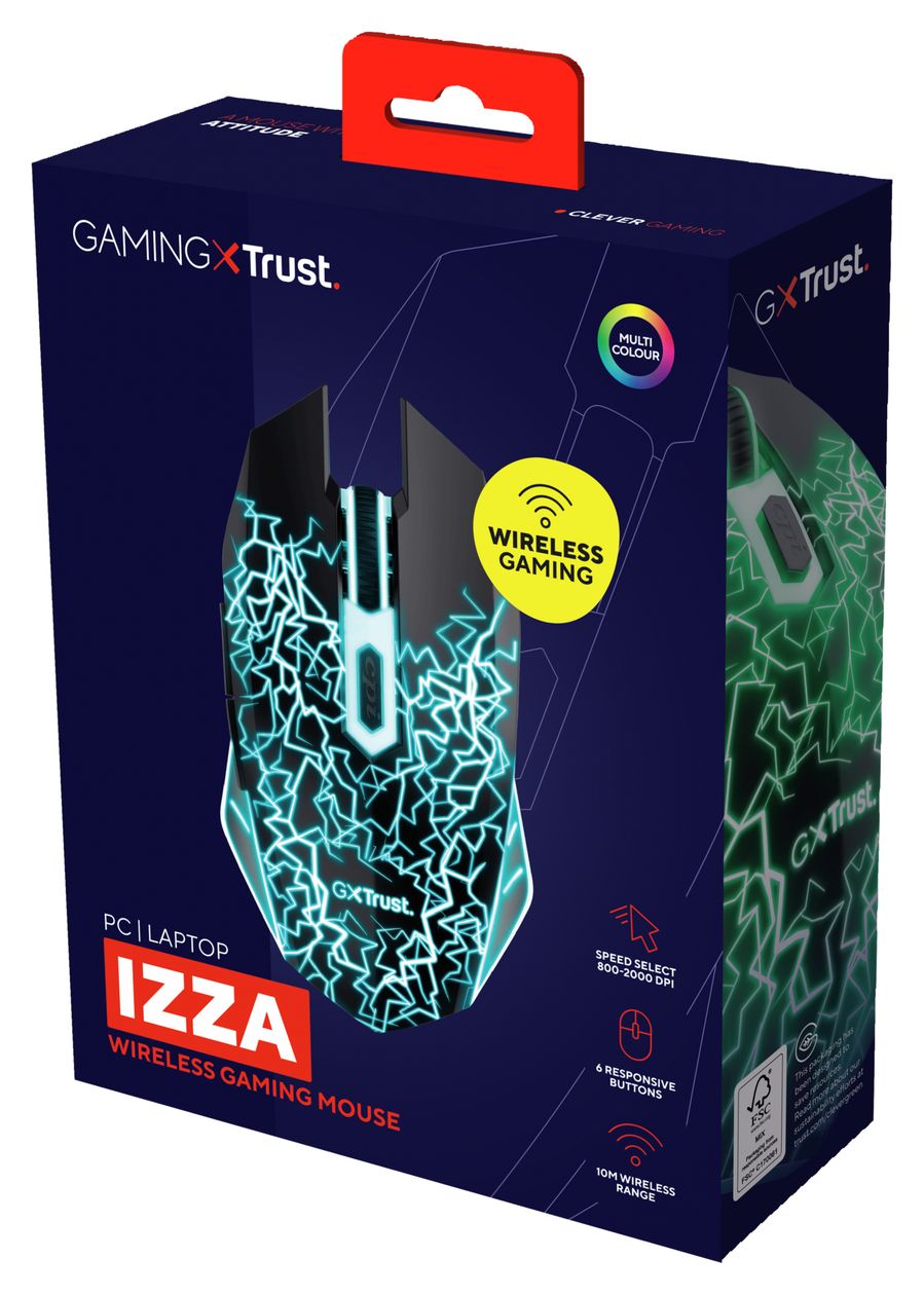 GXT 107 Izza 2000 DPI Gaming Maus Optisch  (Schwarz) 