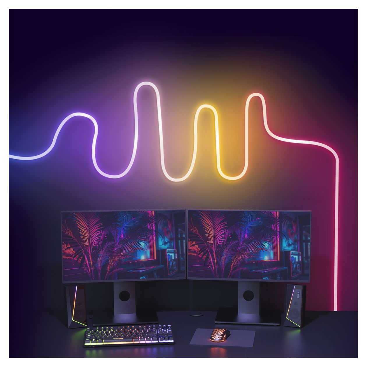 GXT904 Vybz Neon Rope Light Wandstreifenleuchte 5000 mm Multi AC 