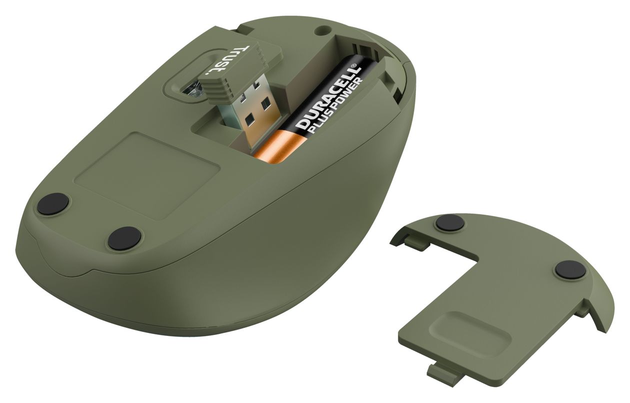 Yvi+ 1600 DPI Büro Maus Optisch  (Schwarz, Grün) 