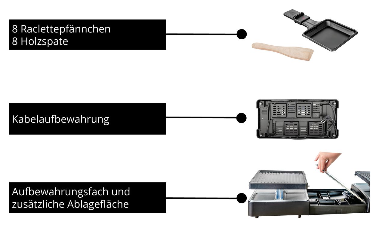48755 Raclette Extendable 8 Person(en) 1300 W 