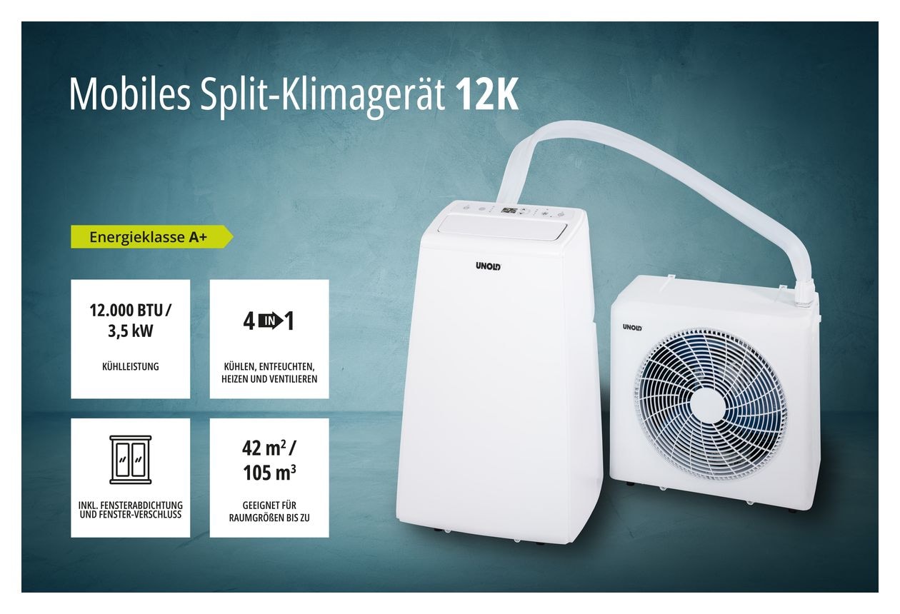 86340 12K Mobiles Split-Klimagerät Mobile Split-Klimaanlage EEK: A+ 