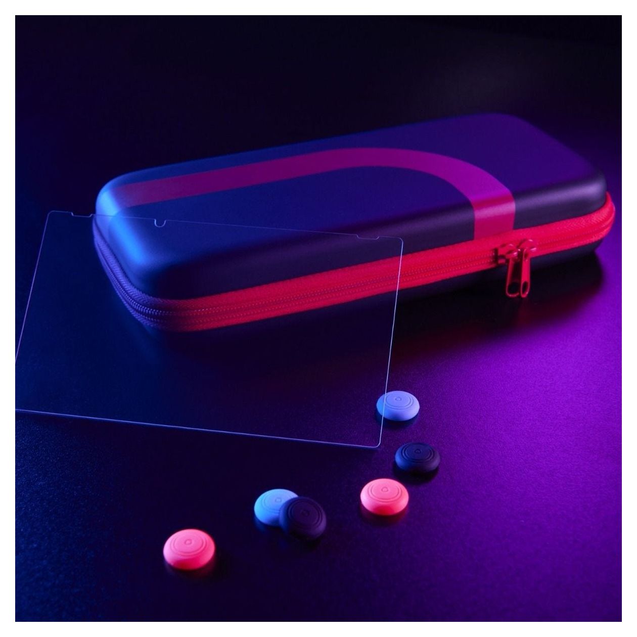 8in1 Zubehör-Set Gaming-Controllergehäuse Nintendo Switch  (Schwarz, Rot) 