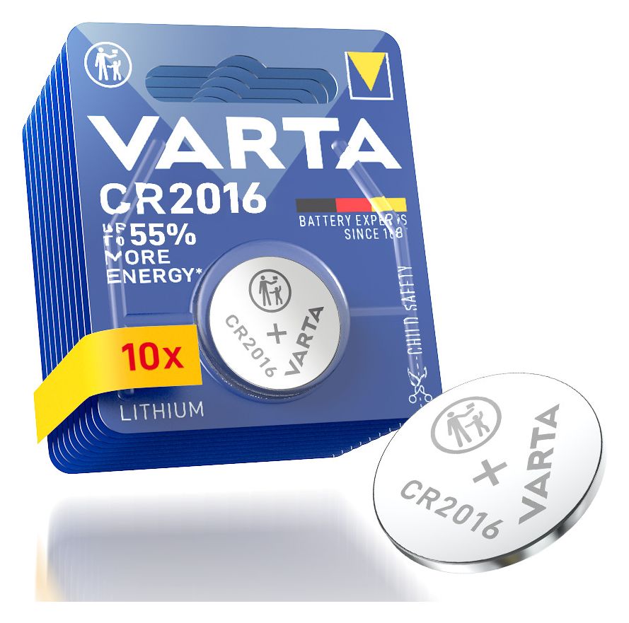 Lithium Coin Knopfzelle CR2016 Lithium 3 V 1 Stück  (Metallisch) 