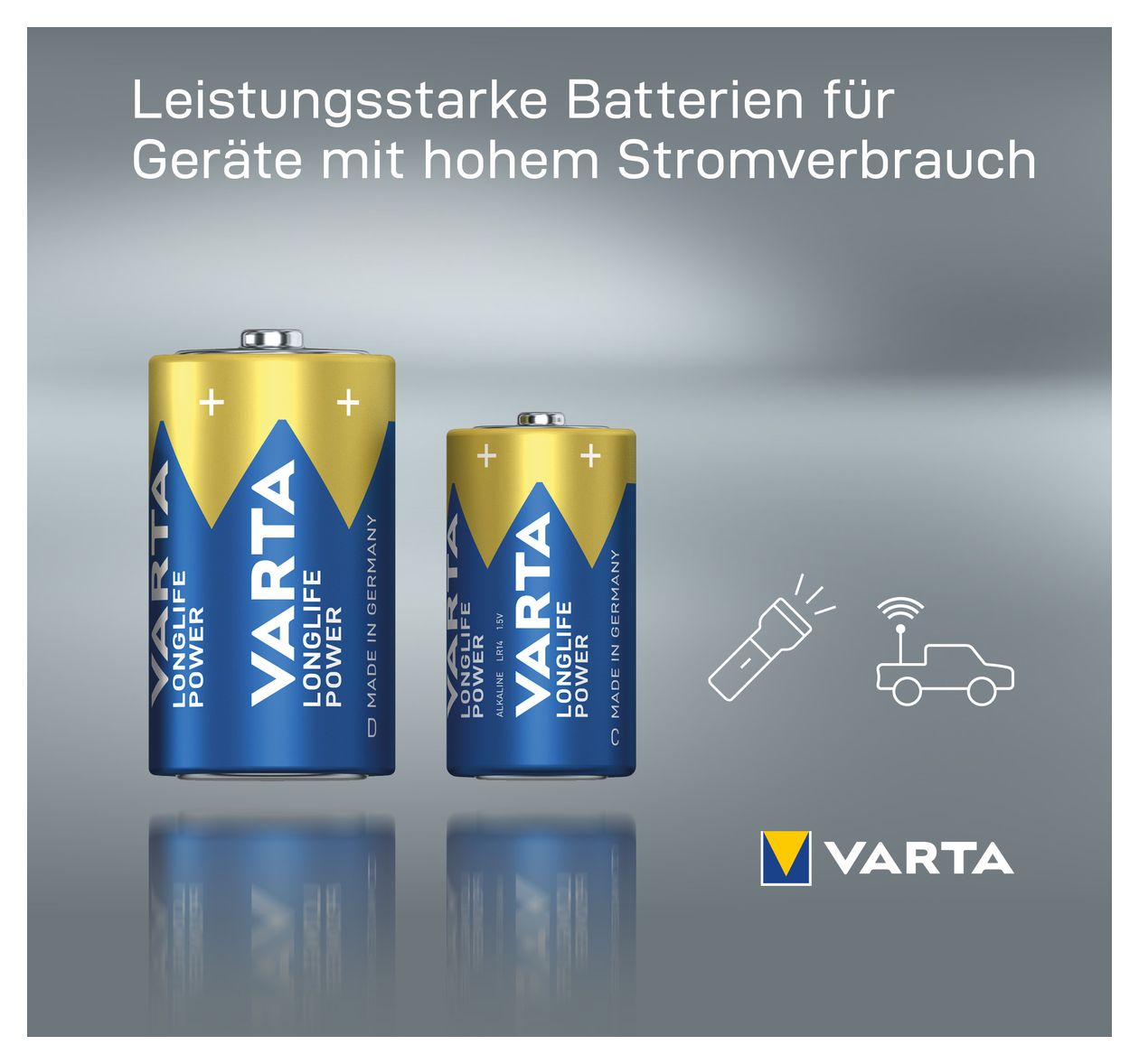 LONGLIFE Power, Alkaline Batterie, C, Baby, LR14, 2er Pack, Made in Germany 