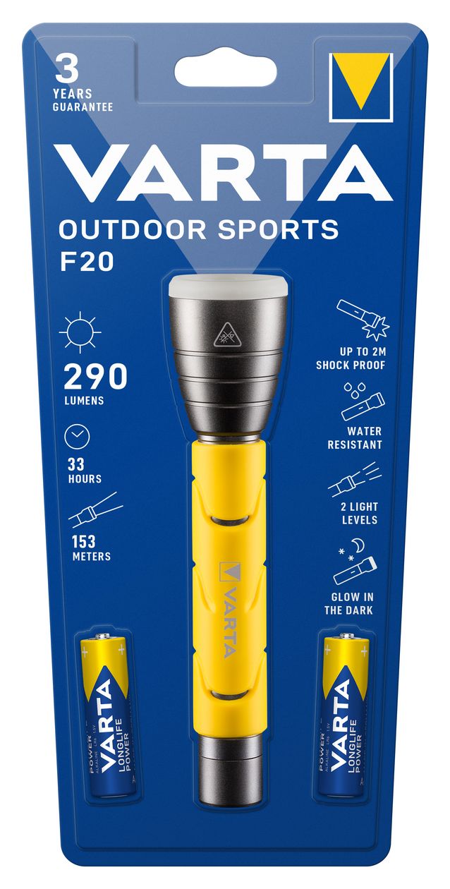 Outdoor Sports F20 Taschenlampe 2AA LED-Taschenlampe 235 Lumen 160m Leuchtweite max 30 Std. 
