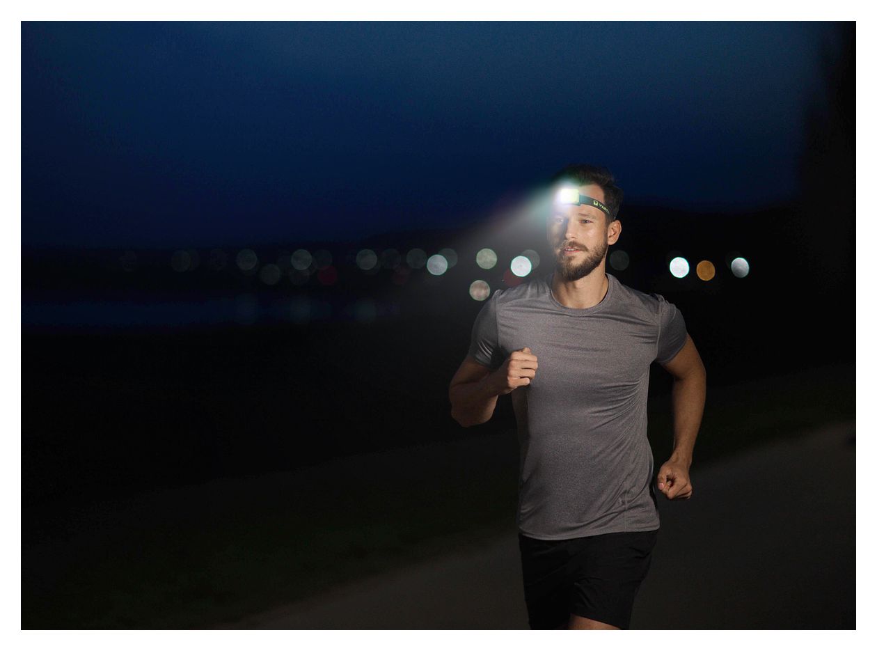 Stirnlampe LED, wiederaufladbare Kopflampe, Outdoor Sports Ultralight H30R, extrem leicht, spritzwassergeschützt, inkl. Micro-USB Kabel, ideal für Camping, Joggen, Wandern, weiß 