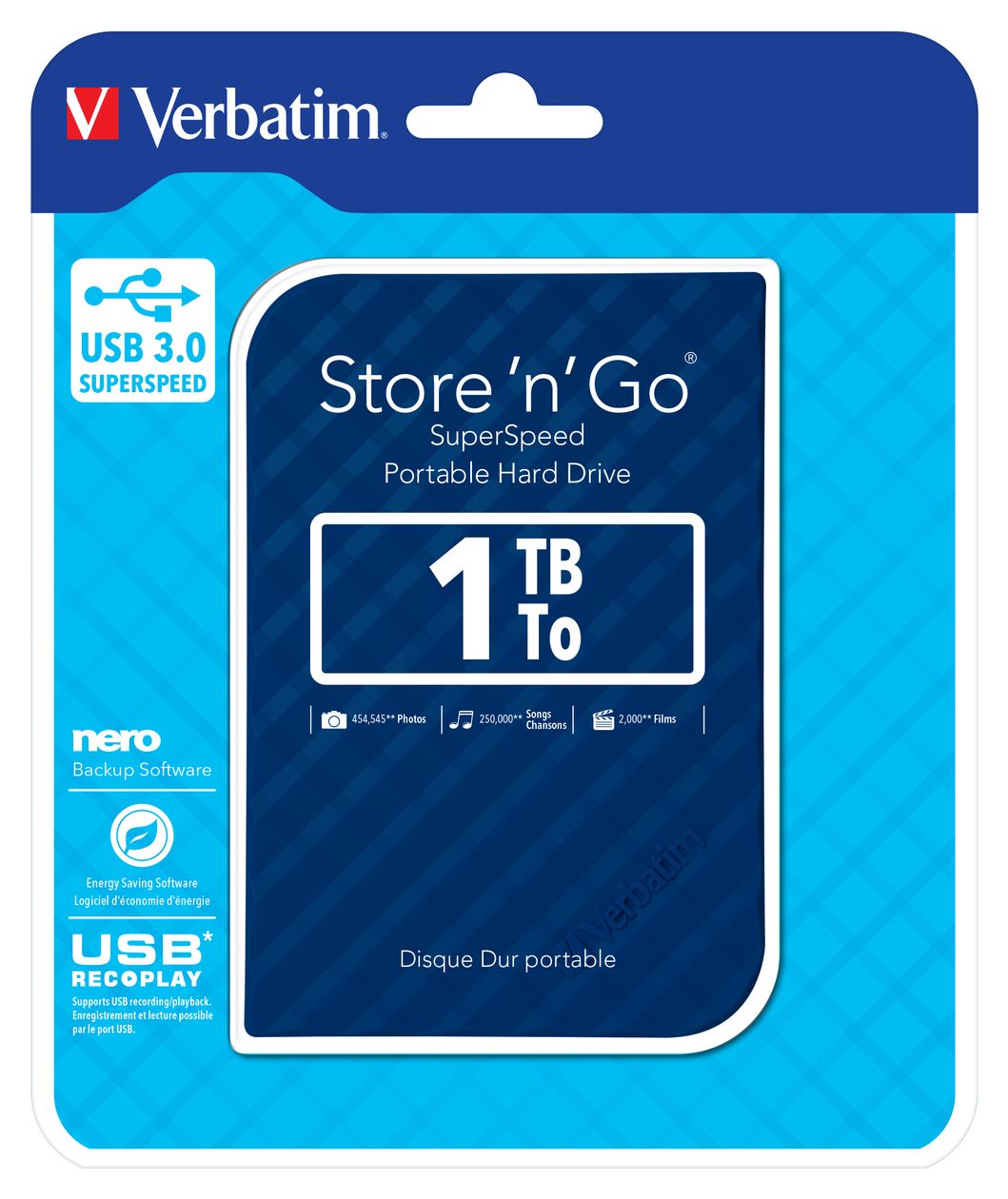 Store 'n' Go USB 3.0 1 TB externe Festplatte 2.5"  (Blau) 