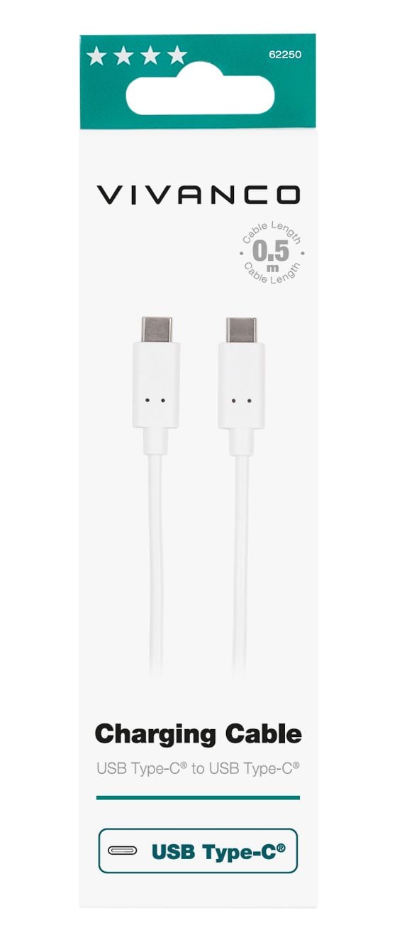 62250 USB C auf USB C Männlich 0,5 m  (Weiß) 