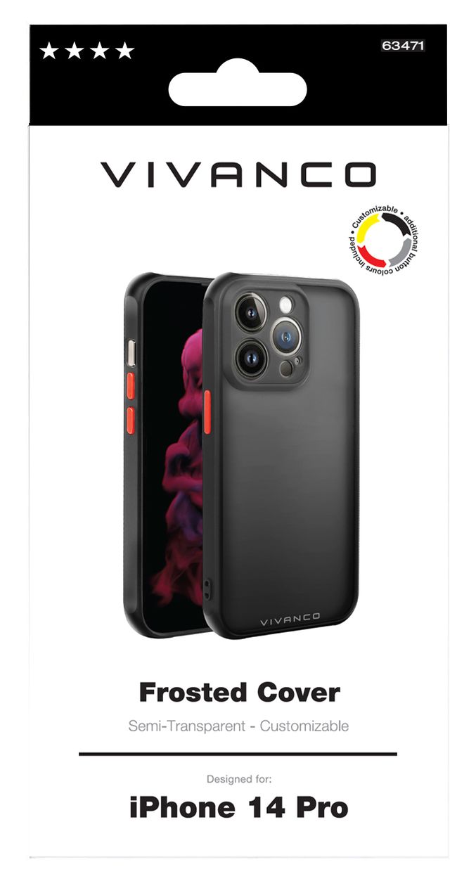 Frosted Cover für Apple iPhone 14 Pro (Schwarz, Durchscheinend) 