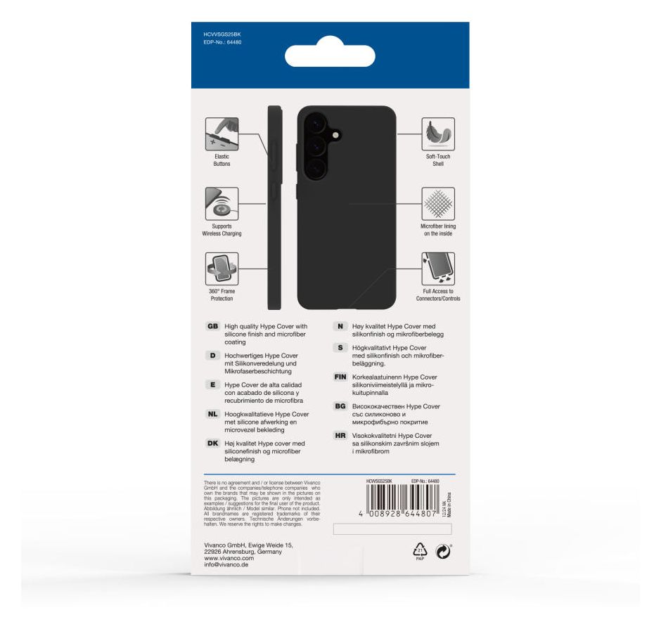 Hype Cover für Samsung Galaxy S25  (Schwarz) 