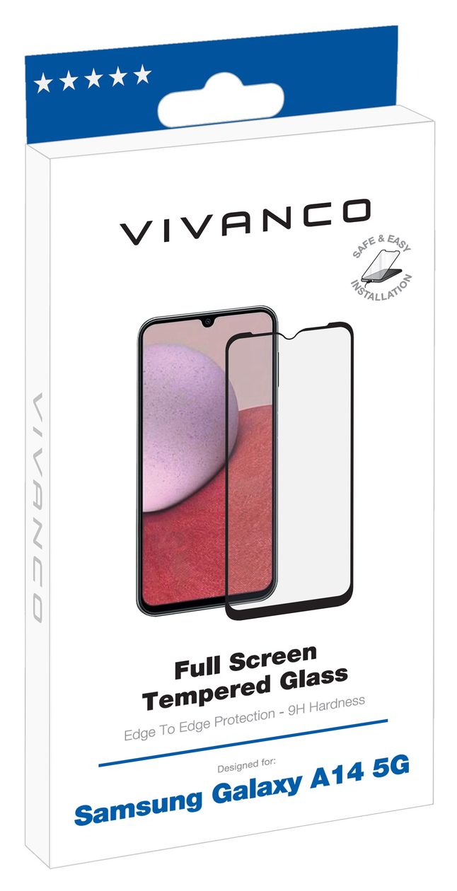 Full Screen Klare Bildschirmschutzfolie gehärtetes Glas 9H für Samsung Galaxy A14 