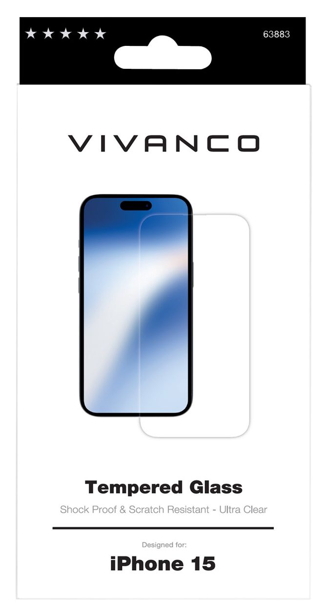 2D Klare Bildschirmschutzfolie gehärtetes Glas 9H für Apple iPhone 15 