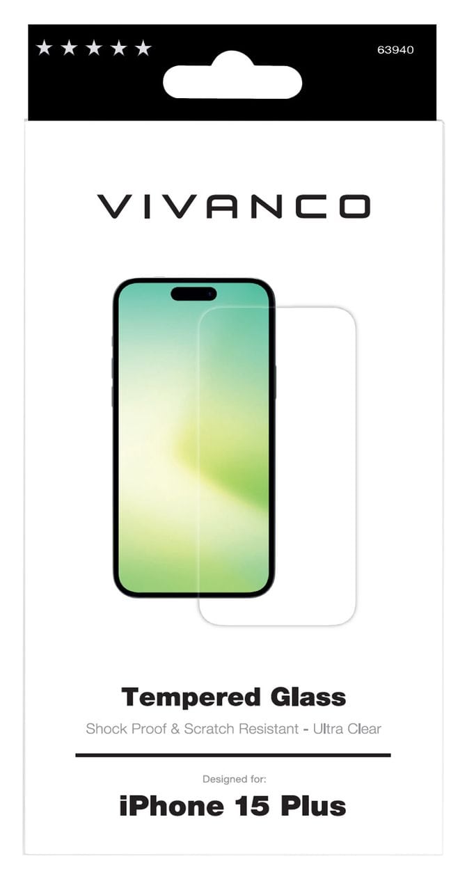 2D Klare Bildschirmschutzfolie gehärtetes Glas 9H für Apple iPhone 15 Plus 