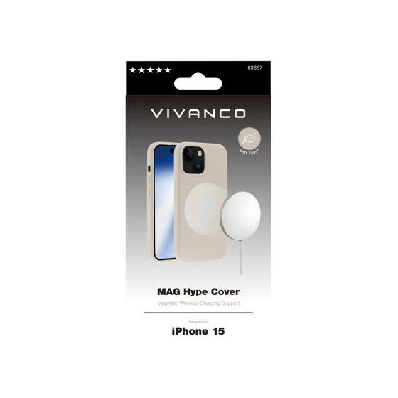 Mag Hype Cover für Apple iPhone 15  (Beige) 