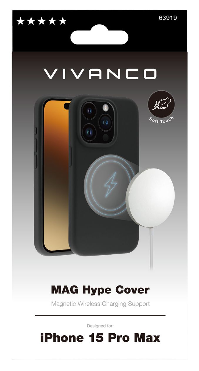 Mag Hype Cover für Apple iPhone 15 Pro Max  (Schwarz) 