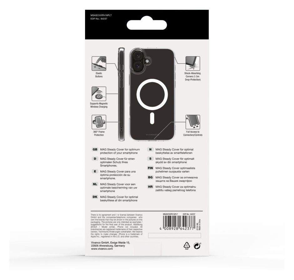 Mag Steady Anti Shock Cover für Apple iPhone 16 Plus  (Transparent) 