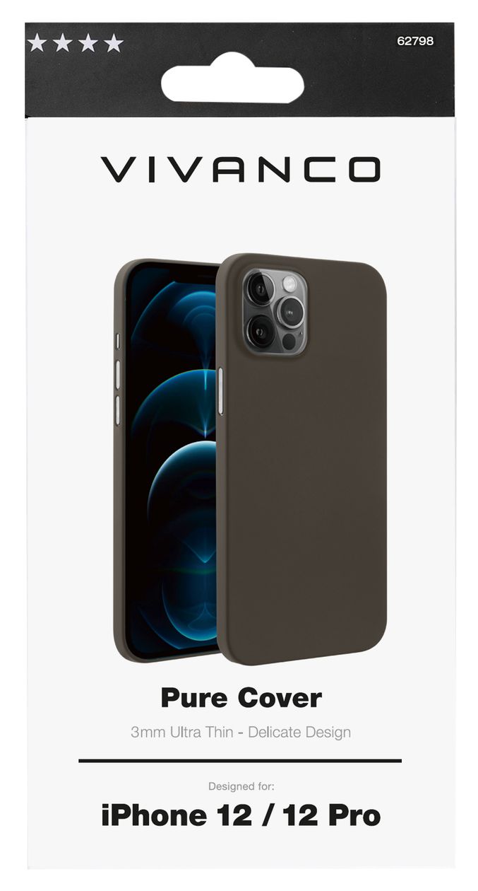 Pure Cover für Apple iPhone 12, iPhone 12 Pro  (Schwarz) 