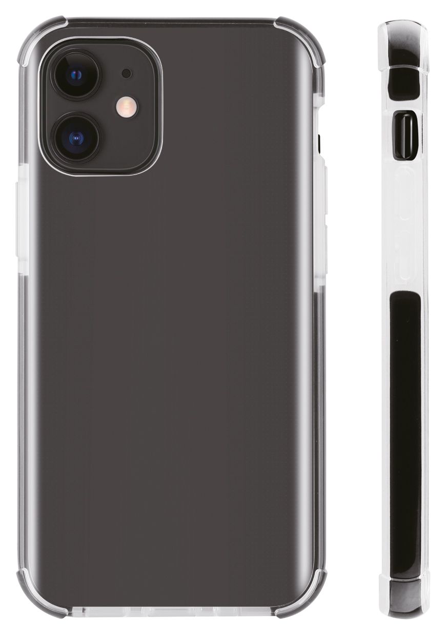 Rock Solid Cover für Apple iPhone 12, iPhone 12 Pro (Schwarz, Transparent) 