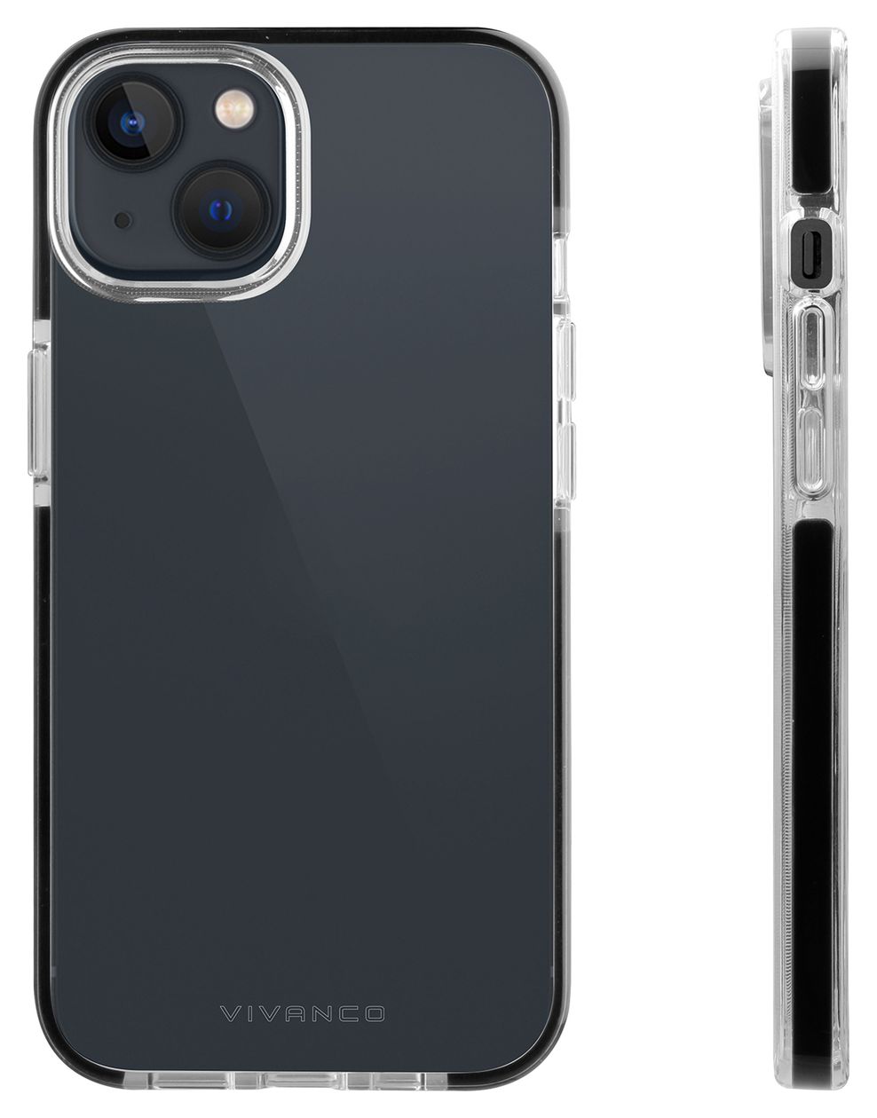 Rock Solid Cover für Apple iPhone 14 Plus (Schwarz, Transparent) 