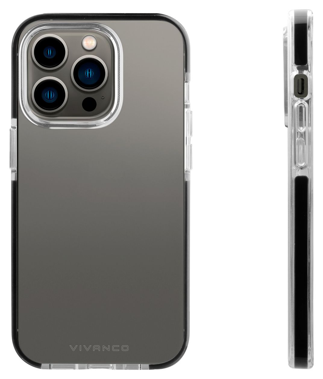 Rock Solid Cover für Apple iPhone 14 Pro Max (Schwarz, Transparent) 
