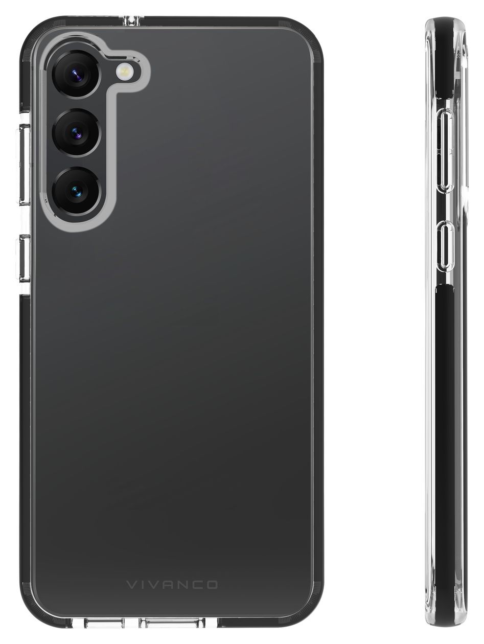Rock Solid Cover für Samsung Galaxy S23+ (Schwarz, Transparent) 